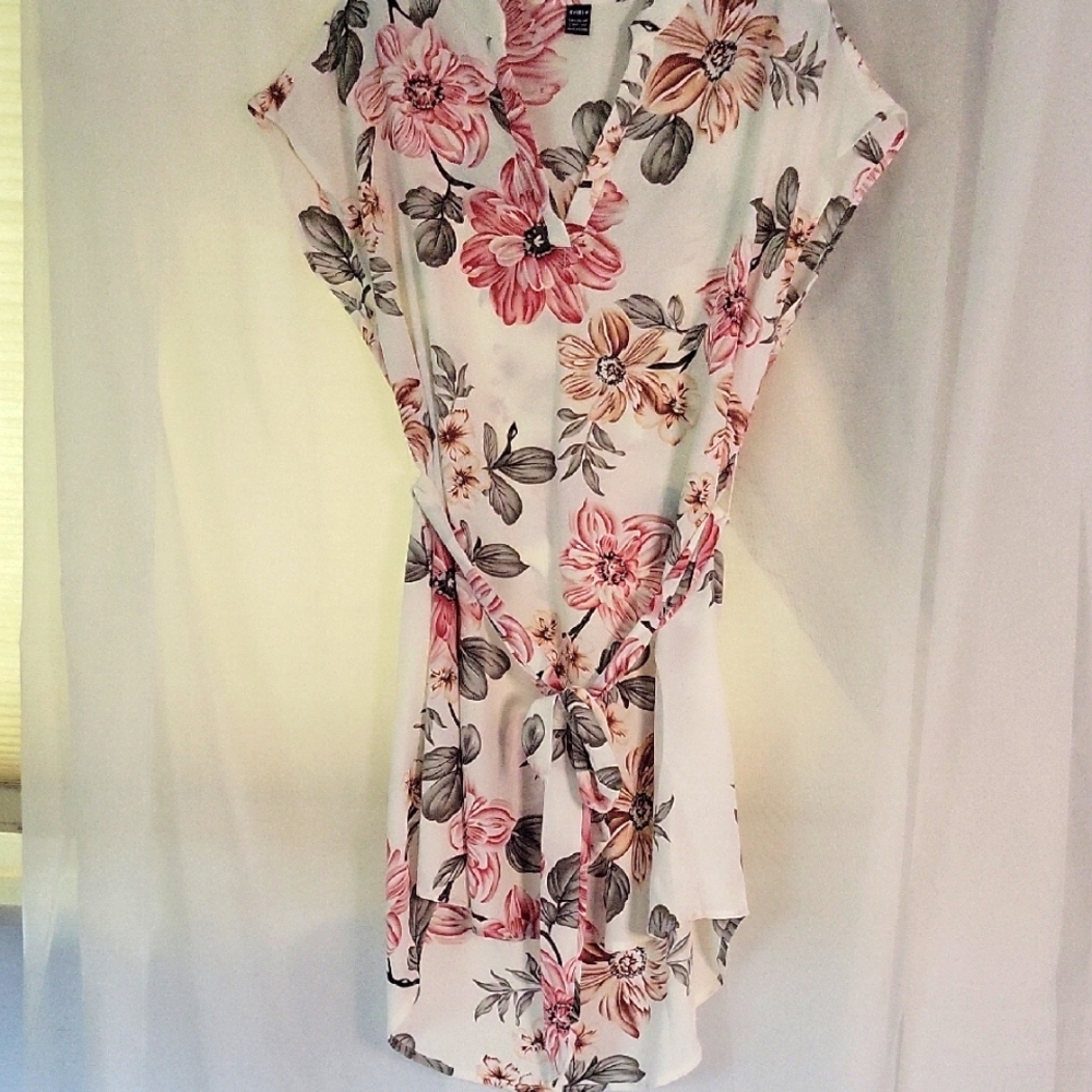 Pink and‎ White Casual Dress